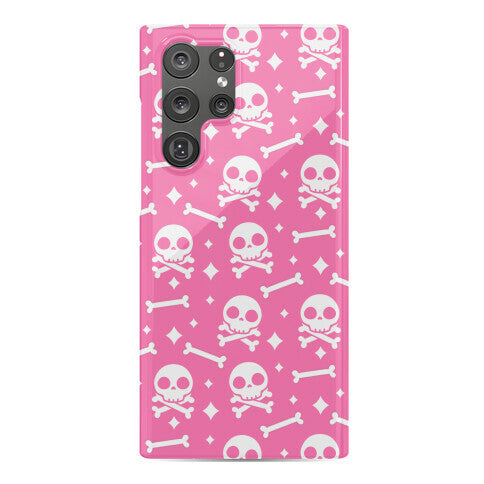 Cute Skull N' Bones Pattern (Pink) Phone Case