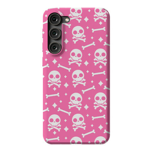Cute Skull N' Bones Pattern (Pink) Phone Case