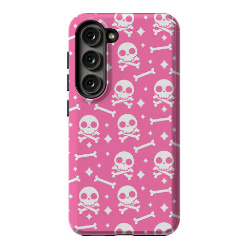 Cute Skull N' Bones Pattern (Pink) Phone Case