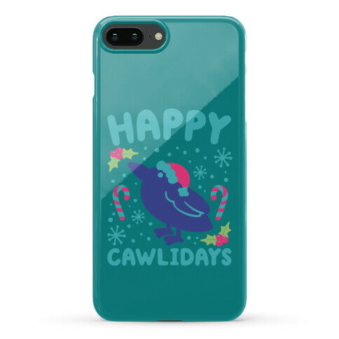 Happy Cawlidays Crow Holiday Parody Phone Case