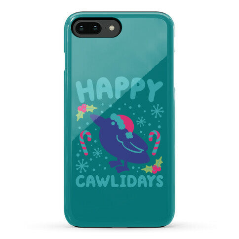 Happy Cawlidays Crow Holiday Parody Phone Case