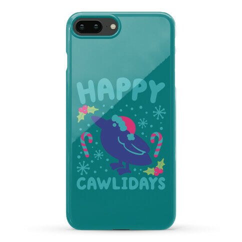 Happy Cawlidays Crow Holiday Parody Phone Case