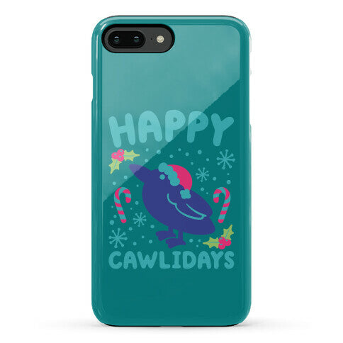 Happy Cawlidays Crow Holiday Parody Phone Case