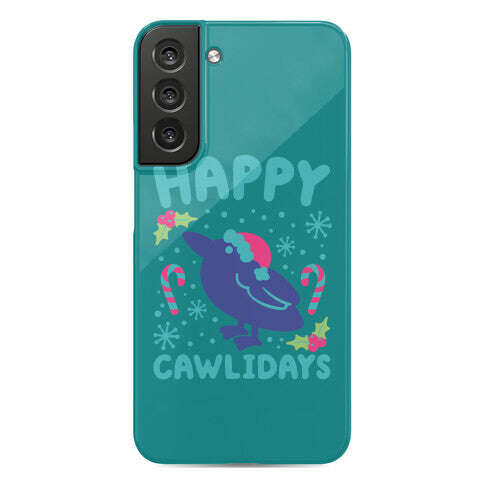 Happy Cawlidays Crow Holiday Parody Phone Case