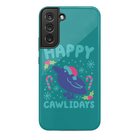 Happy Cawlidays Crow Holiday Parody Phone Case