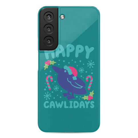 Happy Cawlidays Crow Holiday Parody Phone Case