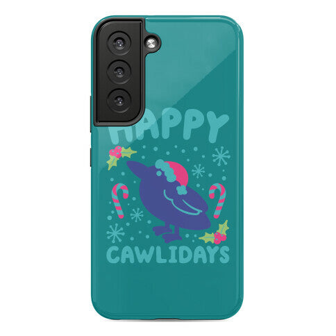 Happy Cawlidays Crow Holiday Parody Phone Case