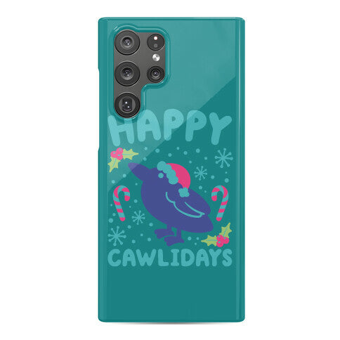 Happy Cawlidays Crow Holiday Parody Phone Case