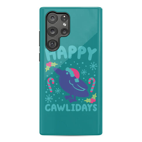 Happy Cawlidays Crow Holiday Parody Phone Case