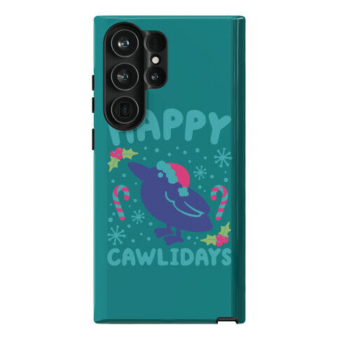 Happy Cawlidays Crow Holiday Parody Phone Case