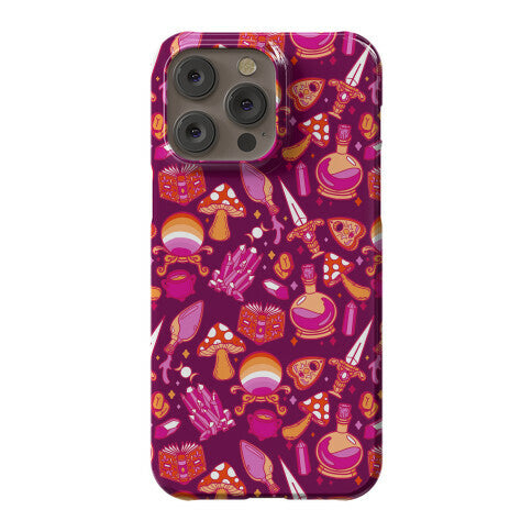 Lesbian Pride Witch Pattern Phone Case
