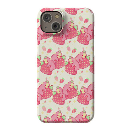 Strawberry Sloth Pattern Phone Case