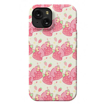 Strawberry Sloth Pattern Phone Case