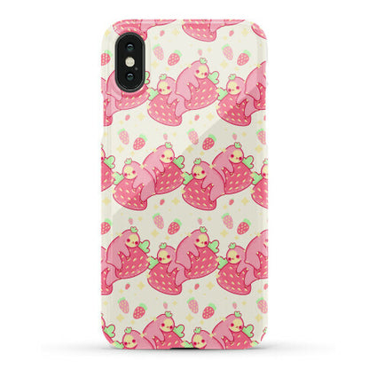 Strawberry Sloth Pattern Phone Case