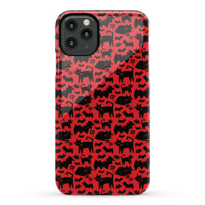 Bats Cats and Questions Pattern Phone Case