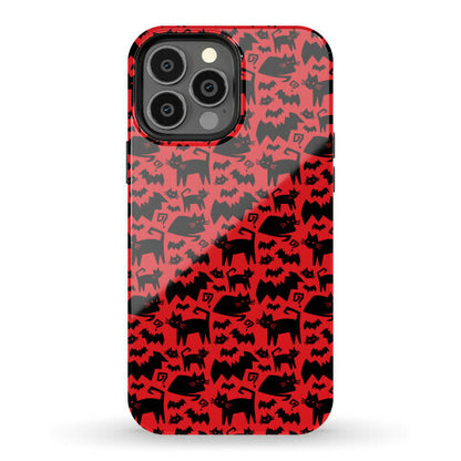 Bats Cats and Questions Pattern Phone Case