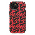 Bats Cats and Questions Pattern Phone Case