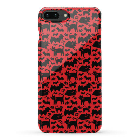 Bats Cats and Questions Pattern Phone Case