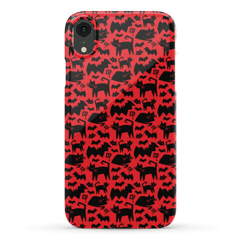 Bats Cats and Questions Pattern Phone Case