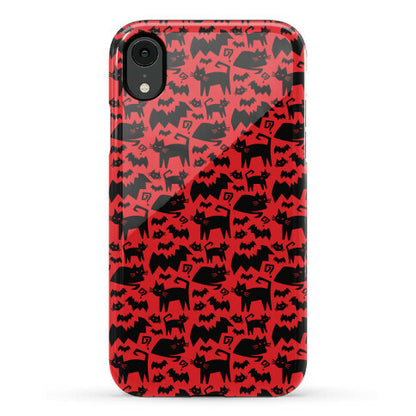 Bats Cats and Questions Pattern Phone Case