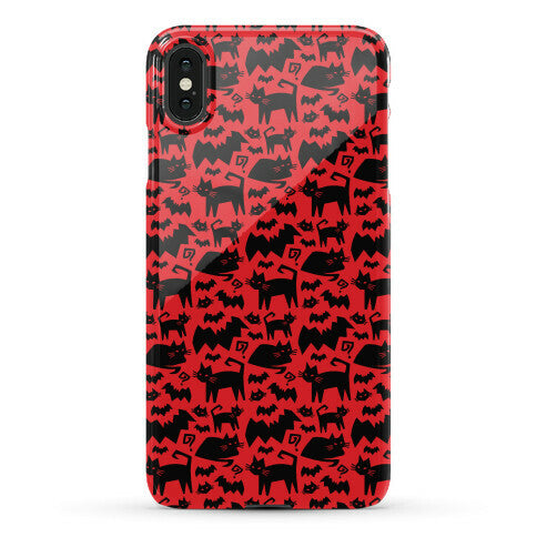 Bats Cats and Questions Pattern Phone Case