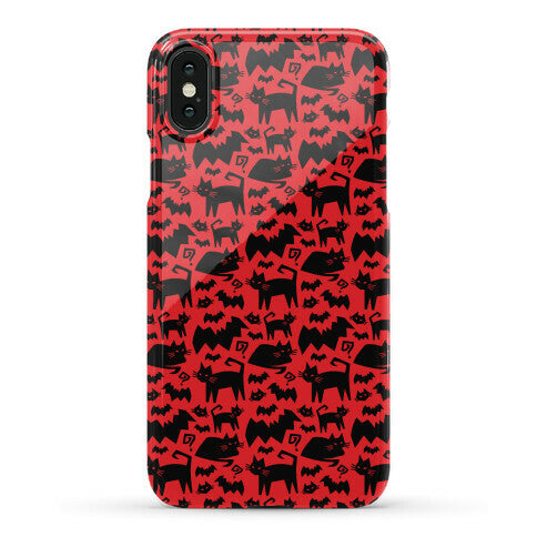 Bats Cats and Questions Pattern Phone Case