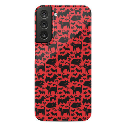 Bats Cats and Questions Pattern Phone Case