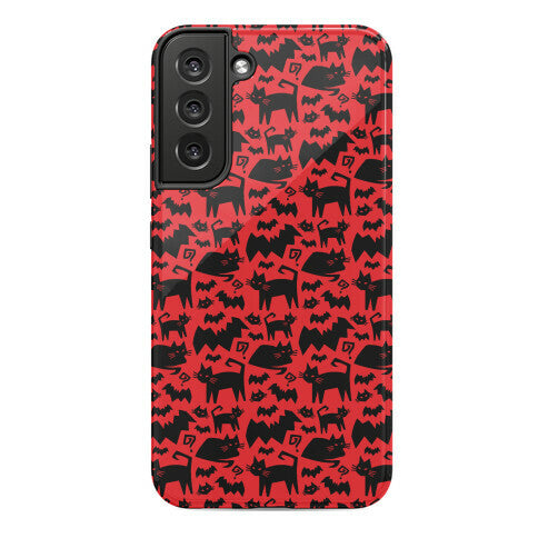 Bats Cats and Questions Pattern Phone Case