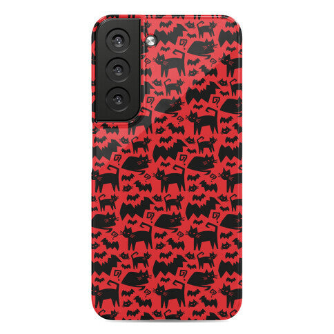 Bats Cats and Questions Pattern Phone Case
