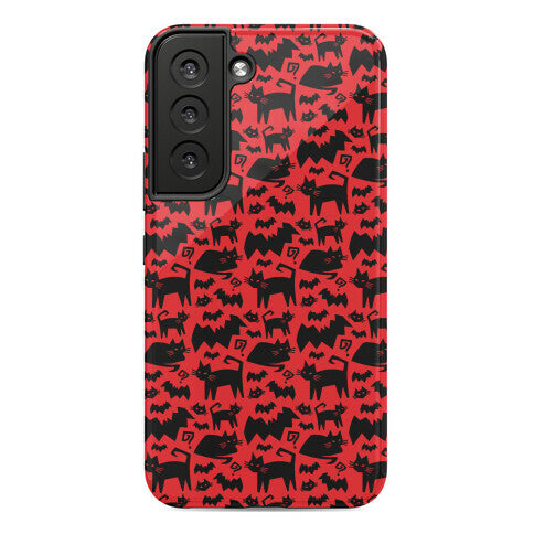Bats Cats and Questions Pattern Phone Case