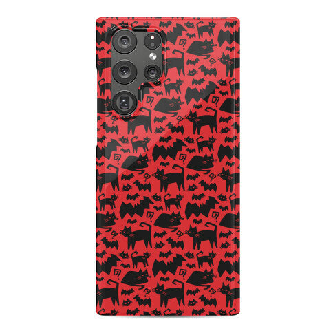 Bats Cats and Questions Pattern Phone Case