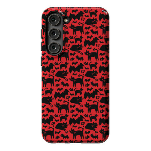 Bats Cats and Questions Pattern Phone Case