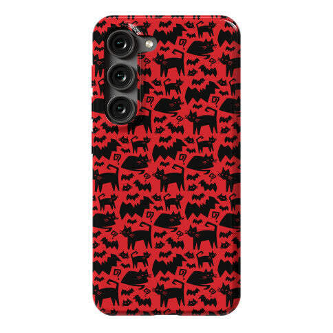 Bats Cats and Questions Pattern Phone Case
