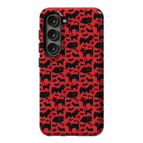 Bats Cats and Questions Pattern Phone Case