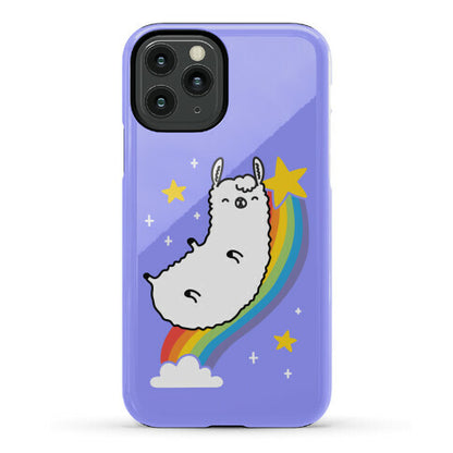 Llama On A Rainbow Phone Case