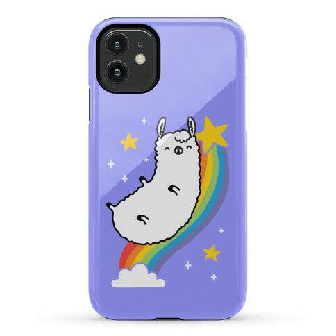 Llama On A Rainbow Phone Case