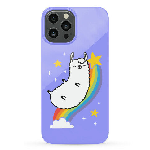 Llama On A Rainbow Phone Case