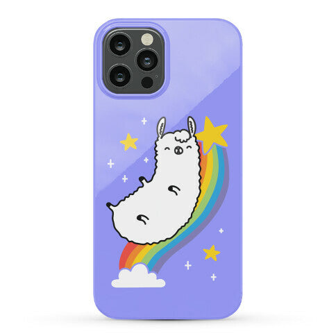 Llama On A Rainbow Phone Case