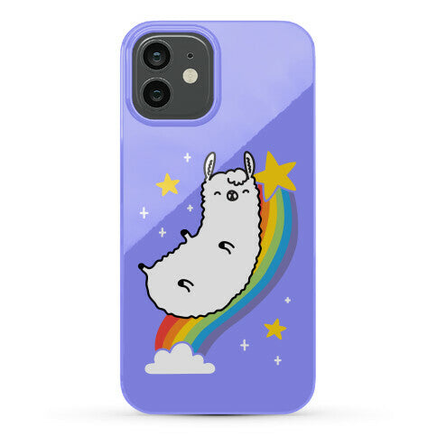 Llama On A Rainbow Phone Case