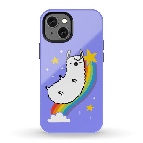 Llama On A Rainbow Phone Case