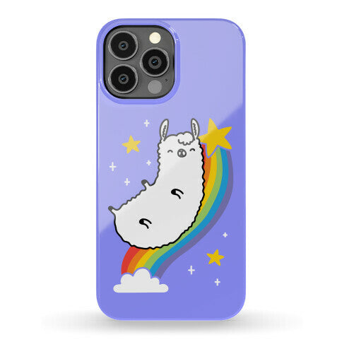 Llama On A Rainbow Phone Case