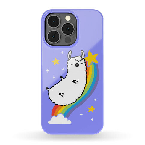 Llama On A Rainbow Phone Case