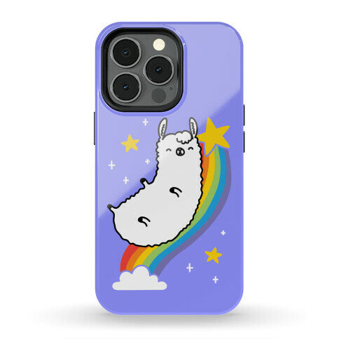 Llama On A Rainbow Phone Case