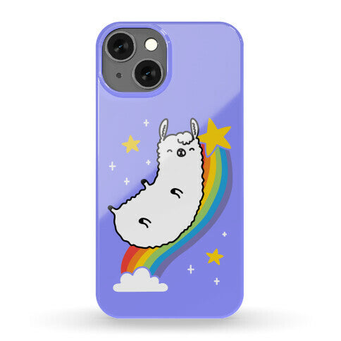 Llama On A Rainbow Phone Case