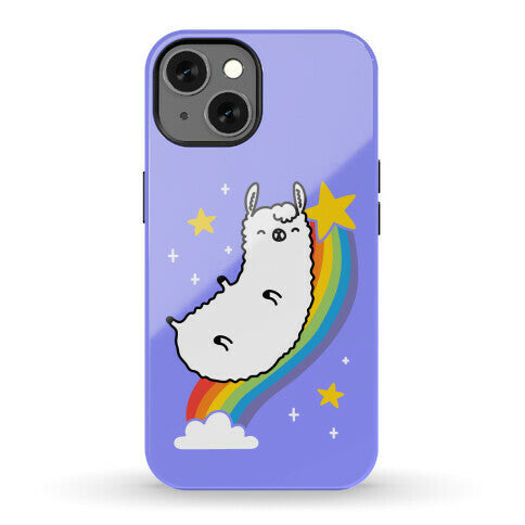 Llama On A Rainbow Phone Case