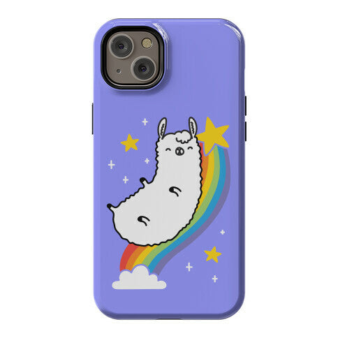 Llama On A Rainbow Phone Case