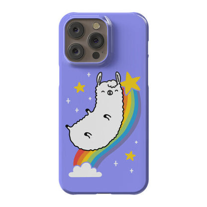 Llama On A Rainbow Phone Case