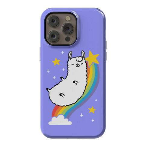 Llama On A Rainbow Phone Case