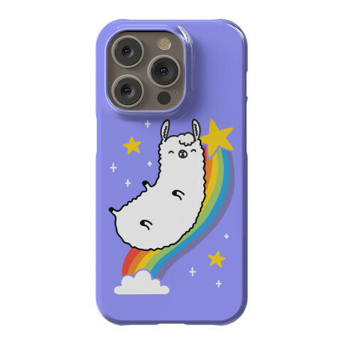 Llama On A Rainbow Phone Case