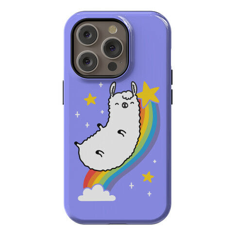Llama On A Rainbow Phone Case